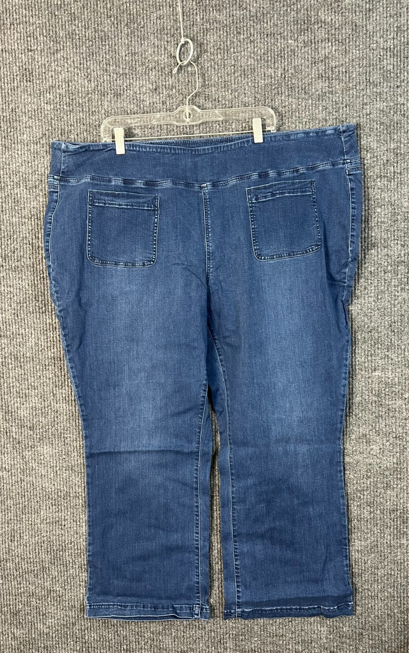 Belle Kim Gravel Jeans Womens 30W Petite Baby Boot Cut Blue Medium Wash Denim